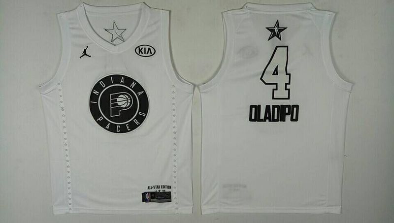 Men Indiana Pacers #4 Oladipo White 2108 All Stars NBA Jerseys->philadelphia 76ers->NBA Jersey